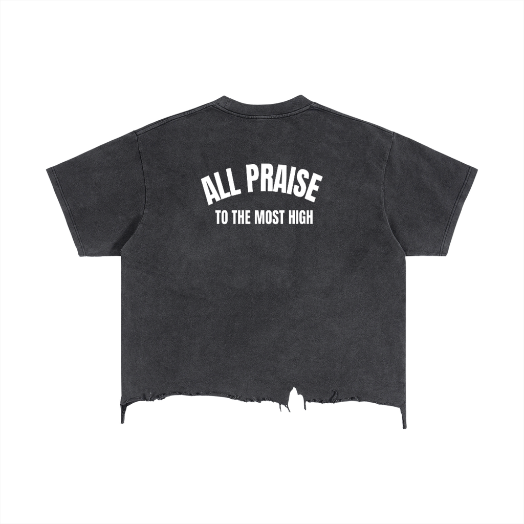 Vintage Wash Boxy Distressed Hem T-Shirt