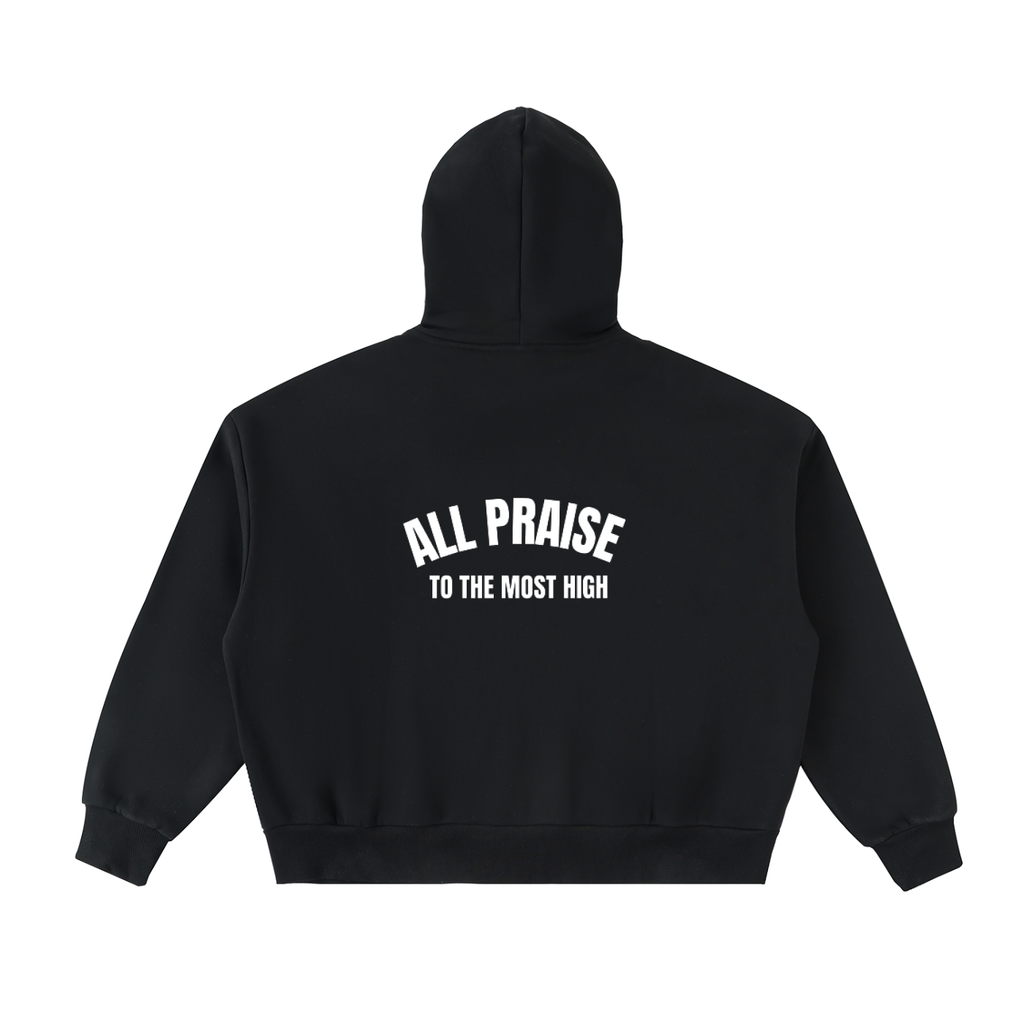 Fleeced Full-Zip Boxy Hoodie